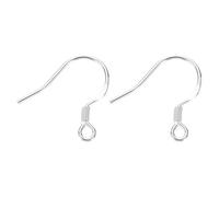 sourcing map 2Pcs Earring Hook, S925 Sterling Silver Ear Wires Fish Hooks with Flat Letter (Wire 0.7mm/21 Gauge) for Jewelry Making DIY Ear Post Supplies, Silver