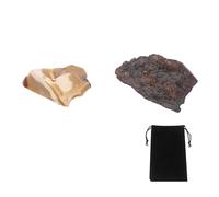 sourcing map 2Pcs Egg Yolk Stone Rough Crystals, Crystal Rocks Stone Real Raw Gemstones with Velvet Bag for Vase Filler Landscape Bottom Decoration Home Collection Decor DIY Project