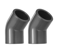 sourcing map 2Pcs Elbow Pipe Coupling, 1" SCH80 45 Degree PVC Pipe Fittings Connector, 2-Ways Angle Slip Socket Coupling Adapter Elbow Side Outlet Connectors for Plumbing, Black