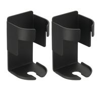 sourcing map 2Pcs Electric Toothbrush Holder, Wall Mounted Aluminum Toothbrush Organizer Adhesive Storage Organizer Stand for Bathroom Tooth Brush Toothpaste Storage, Black