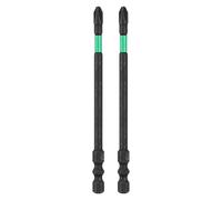 sourcing map 2pcs Electrician Impact Screwdriver Bit 4" FPH2 Electric Bits 1/4" Hex Shank S2 Magnetic Slotted Phillips Screw Driver Drill for Electrical Air Switch Breaker, Black/Green