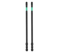 sourcing map 2pcs Electrician Impact Screwdriver Bit 6" FPH2 Electric Bits 1/4" Hex Shank S2 Magnetic Slotted Phillips Screw Driver Drill for Electrical Air Switch Breaker, Black/Green