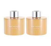 sourcing map 2pcs Empty Glass Diffuser Bottle 140ml/4.7oz Refillable Fragrance Accessories Aromatherapy Jar Container for Replace Reed Diffuser Home Bathroom Pale Orange with Silver Tone Cap