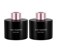 sourcing map 2pcs Empty Glass Diffuser Bottle 140ml/4.7oz Refillable Fragrance Accessories Aromatherapy Jar Container for Replacement Reed Diffuser DIY Home Bathroom Black with Gold Tone Cap