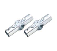 sourcing map 2Pcs End Rail Clamps Fit for 1-1/4" Conduit Carbon Steel 2.3mm Thick 180 Degree Chain Link Fence Fittings Galvanized Pipe 180 Degree Connectors with Bolts & Nuts for DIY Shelf Rack