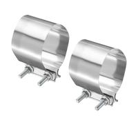 sourcing map 2pcs Exhaust Clamp 100-108mm Stainless Steel Lap Joint Band Clamp Exhaust Pipes Connection with M10x55.5 Screws for Car Muffler Elbow Pipes