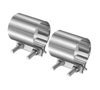 sourcing map 2pcs Exhaust Clamp 2.76" Stainless Steel Lap Joint Band Clamp Exhaust Pipes Connection with M10x64 Screws for Car Muffler Elbow Pipes