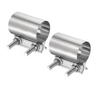 sourcing map 2pcs Exhaust Clamp 50-58mm Stainless Steel Lap Joint Band Clamp Exhaust Pipes Connection with M10x55 Screws for Car Muffler Elbow Pipes