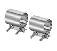 sourcing map 2pcs Exhaust Clamp 65-74mm Stainless Steel Lap Joint Band Clamp Exhaust Pipes Connection with M10x55 Screws for Car Muffler Elbow Pipes
