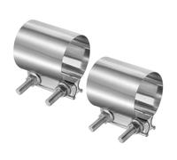 sourcing map 2pcs Exhaust Clamp 68-76mm Stainless Steel Lap Joint Band Clamp Exhaust Pipes Connection with M10x55 Screws for Car Muffler Elbow Pipes
