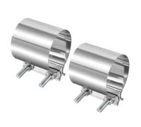 sourcing map 2pcs Exhaust Clamp 78-86mm Stainless Steel Lap Joint Band Clamp Exhaust Pipes Connection with M10x55.5 Screws for Car Muffler Elbow Pipes