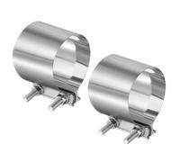 sourcing map 2pcs Exhaust Clamp 90-98mm Stainless Steel Lap Joint Band Clamp Exhaust Pipes Connection with M10x55.5 Screws for Car Muffler Elbow Pipes