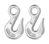 sourcing map 2Pcs Eye Grab Hook, 5/16" 316 Stainless Steel Chain Hooks, 1763 lbs Work Load Safety Chain Hooks Heavy Duty Lifting Hook Rigging Accessory for Truck Trailer Fishing Boat Crane