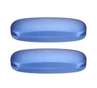 sourcing map 2pcs Eyeglass Case PU Leather Glasses Case Anti Scratch Glasses Case Hard Shell Eyeglasses Protector Portable Computer for Women Men, Blue