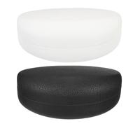sourcing map 2pcs Eyeglass Case PU Leather Glasses Case Anti Scratch Glasses Case Hard Shell Eyeglasses Protector Cases Portable Sunglass Case for Women Men, Black White