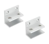 sourcing map 2Pcs F Shape 48mm Glass Clamp, Aluminum Alloy Adjustable Glass Clip Clamp for 13-16mm Thickness Wall Mounting Support Bracket for Shelf Mirror Shower Doors, Silver