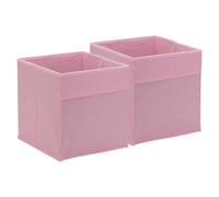 sourcing map 2Pcs Fabric Storage Bins, 11Inch Cube Storage Bin Foldable Storage Cube Organizer Bins for Shelf Closet, Nursery Home, Bedroom(Pink)