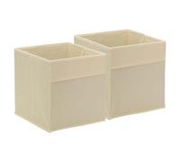 sourcing map 2Pcs Fabric Storage Bins, 11Inch Cube Storage Bin Foldable Storage Cube Organizer Bins for Shelf Closet, Nursery Home, Bedroom(Apricot)