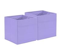 sourcing map 2Pcs Fabric Storage Bins, 11Inch Cube Storage Bin Foldable Storage Cube Organizer Bins for Shelf Closet, Nursery Home, Bedroom(Purple)