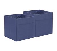 sourcing map 2Pcs Fabric Storage Bins, 11Inch Cube Storage Bin Foldable Storage Cube Organizer Bins for Shelf Closet, Nursery Home, Bedroom(Deep Blue)