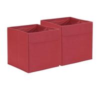 sourcing map 2Pcs Fabric Storage Bins, 11Inch Cube Storage Bin Foldable Storage Cube Organizer Bins for Shelf Closet, Nursery Home, Bedroom(Deep Red)