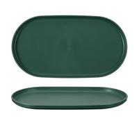 sourcing map 2Pcs Fast Food Serving Trays, 37.6x20.5cm Oval Reusable Restaurant Serving Trays for Kitchen Restaurant Coffee Fruit Burger Lunch Dessert, Dark Green