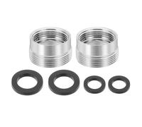 sourcing map 2Pcs Faucet Aerator Adapter, M18 Female to M22 Male with Washer, 13mm Length