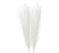 sourcing map 2Pcs Faux Pampas Grass Small 45cm/17.7" Fake Fluffy Pampas Grass 7 Branches Artificial Vase Filler for Home Office Vase Wedding Decoration White