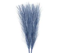 sourcing map 2Pcs Faux Pampas Grass Small 45cm/17.7" Fake Fluffy Pampas Grass 7 Branches Artificial Vase Filler for Home Office Vase Wedding Decoration Dark Blue