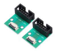 sourcing map 2pcs FFC FPC Connector Board 10 Pin 0.5mm Socket to 2.54mm Double Row DC3 Male Pin Header Strip Adapter, PCB Converter Board for LCD TVs/Digital Cameras/Laptops