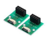 sourcing map 2pcs FFC FPC Connector Board 10 Pin 0.5mm Socket to 2.54mm Double Row Female Header Strip Adapter, PCB Converter Board for DVD Player/Digital Cameras/Laptops