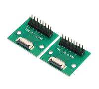 sourcing map 2pcs FFC FPC Connector Board 15 Pin 0.5mm Socket to 2.54mm Double Row Male Pin Header Strip Adapter, PCB Converter Board for DVD TV/Digital Cameras/Laptops