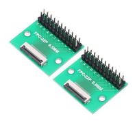 sourcing map 2pcs FFC FPC Connector Board 22 Pins 0.5mm Socket to 2.54mm Double Row Male Pin Header Strip Adapter, PCB Converter Board for LCD TVs/Digital Cameras/Laptops