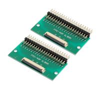 sourcing map 2pcs FFC FPC Connector Board 40 Pin 0.5mm Socket to 2.54mm Double Row Right Angle Pin Header Strip Adapter, PCB Converter Board for DVD TV/Digital Cameras/Laptops