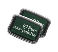 sourcing map 2pcs Finger Ink Pad for Rubber Stamps Craft, 17 x 30" Washable Pigment Ink Pad Stamps for Footprint Handprint Stamping Paper Wood Fabric Scrapbooking, Dark Green