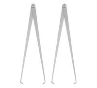 sourcing map 2pcs Firm Joint Inside Caliper 400mm 16 Inch Tool Steel Firm Friction Joint Internal Measurement Tool for Carving Shaping Modeling, Silver