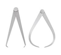 sourcing map 2pcs Firm Joint Inside/Outside Caliper 150mm 6 Inch Tool Steel Firm Friction Joint Internal Measurement Tool for Carving Shaping Modeling, Silver