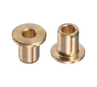 sourcing map 2pcs Flange Bearing Sleeve 6mm Bore 10mm OD 15mm Length 2mm Flange Thickness Bronze Bushing Self-Lubricating Bushings Sleeve for Industrial Equipment