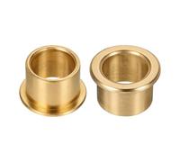 sourcing map 2Pcs Flange Sleeve Bearings, 16mm Bore x 20mm OD x 16mm Length, Self-Lubricating Sintered Bronze Bushings