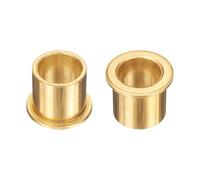 sourcing map 2Pcs Flange Sleeve Bearings, 16mm Bore x 20mm OD x 20mm Length, Self-Lubricating Sintered Bronze Bushings