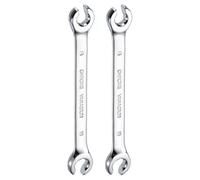 sourcing map 2pcs Flare Nut Metric Wrench 9mm x 11mm CR-V Mirror Polished Chrome Plating Metric Wrench for DIY Hand-Making Automotive Repairs and Household Maintenance