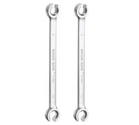 sourcing map 2pcs Flare Nut Wrench 8mm x 10mm High Carbon Steel Nickel Plating Wrench for DIY Hand-Making Automotive Repairs and Household Maintenance