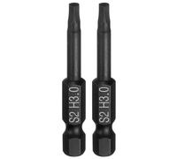sourcing map 2pcs Flat Hex Head Drill Bit H3.0 (3mm) Magnetic Tip 1/4" Hex Shank 50mm (2") Long S2 Steel Metric Hexagonal Screw Driver Screwdriver Bits Wrench Socket, Black