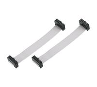 sourcing map 2Pcs Flat Ribbon Cable 12 Pins 2.54mm Pitch 10cm Length FC-FC | IDC Connector Dual Female Connector Flat Ribbon Cable Wire for Industrial Electronics,Grey