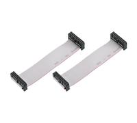 sourcing map 2Pcs Flat Ribbon Cable 20 Pins 2.54mm Pitch 10cm Length FC-FC | IDC Connector Dual Female Connector Flat Ribbon Cable Wire for Industrial Electronics,Grey