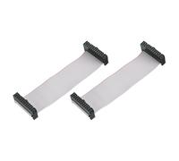 sourcing map 2Pcs Flat Ribbon Cable 24 Pins 2.54mm Pitch 10cm Length FC-FC | IDC Connector Dual Female Connector Flat Ribbon Cable Wire for Industrial Electronics,Grey