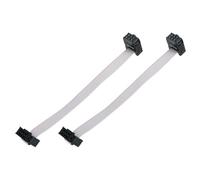 sourcing map 2Pcs Flat Ribbon Cable 6 Pins 2.54mm Pitch 10cm Length FC-FC | IDC Connector Dual Female Connector Flat Ribbon Cable Wire for Industrial Electronics,Grey