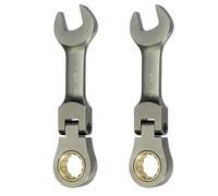 sourcing map 2pcs Flex Head Ratchet Wrench Spanner 1/2" SAE Ratcheting Combination Wrench 72-Teeth Chrome Vanadium Steel Ratchet Gear Spanner with 12 Point Box End for Auto Repairs