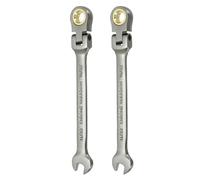 sourcing map 2pcs Flex Head Ratchet Wrench Spanner 11/32" SAE Ratcheting Combination Wrench 72-Teeth Chrome Vanadium Steel Ratchet Gear Spanner with 12 Point Box End for Auto Repairs