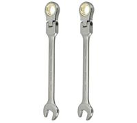 sourcing map 2pcs Flex Head Ratchet Wrench Spanner 13/16" SAE Ratcheting Combination Wrench 72-Teeth Chrome Vanadium Steel Ratchet Gear Spanner with 12 Point Box End for Auto Repairs